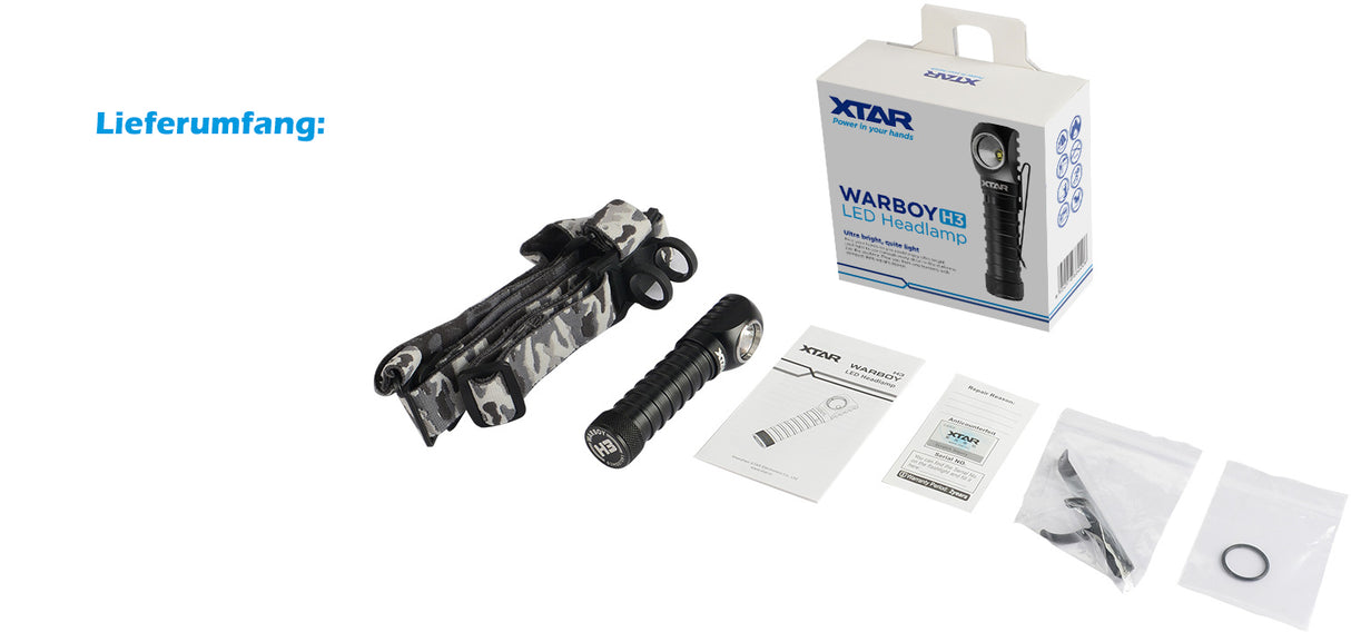 Xtar Kopf-Taschenlampe Warboy H3 Stirnlampe