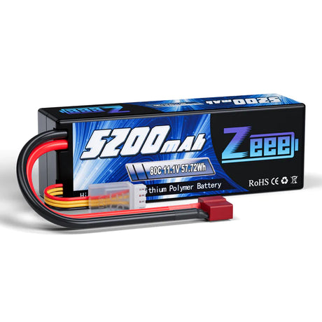 Zeee 3S Lipo Akku 5200mAh 11,1V 80C Hartschalenkoffer mit Deans-Anschluss für RC-Car - LiPo24.de