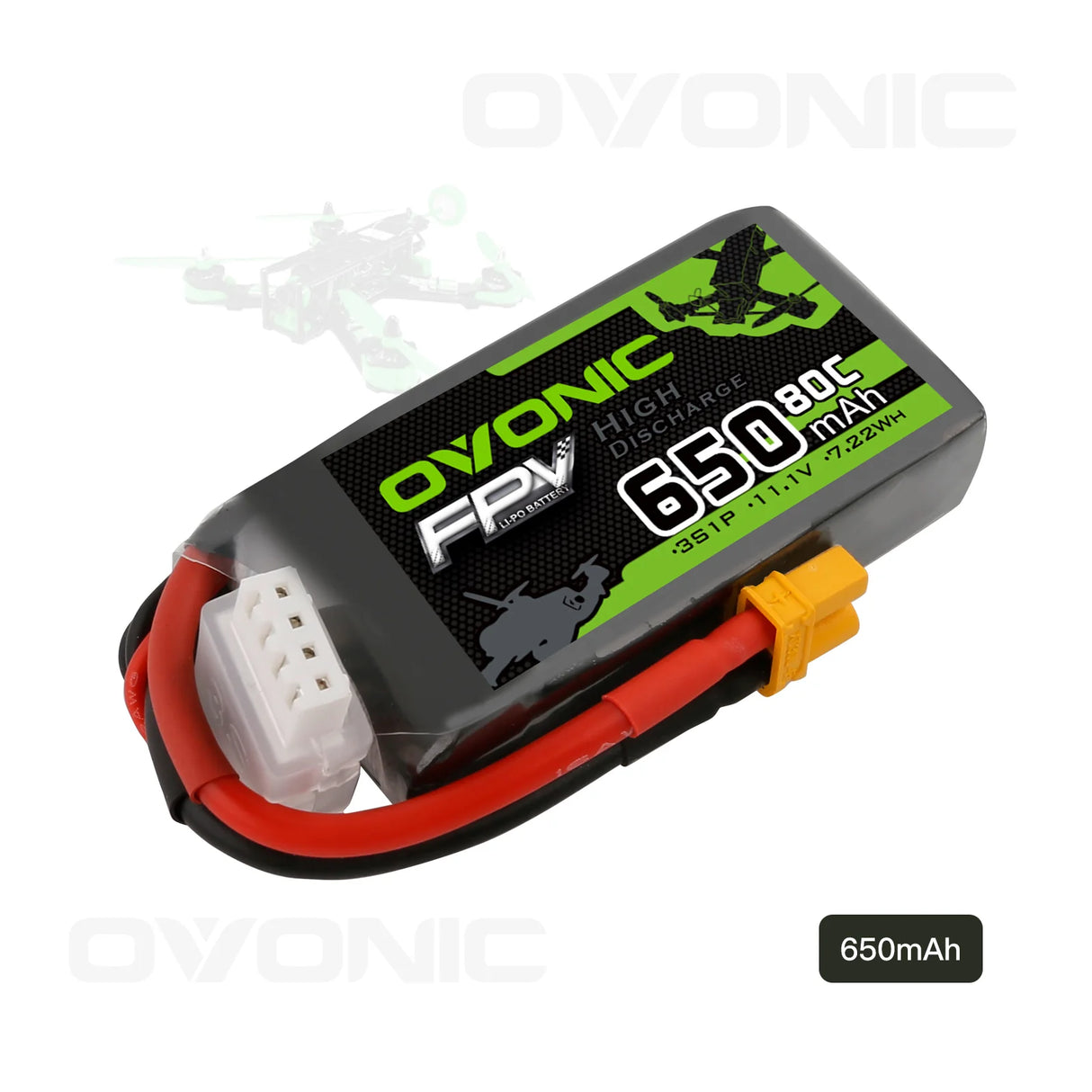 Ovonic 3S 650mah 80C 11.1V XT30 Lipo Akkupack (4 St.) - LiPo24.de