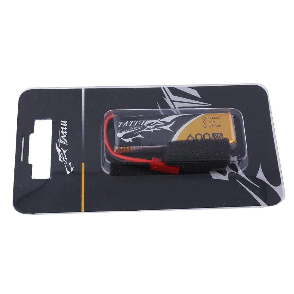 Tattu 600mAh 3.7V 30C 1S1P Lipo Akku mit Molex Stecker (1 Stück/Packung) - LiPo24.de