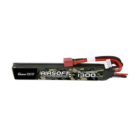 Gens Ace 25C 1300mAh 2S1P 7.4V Sattel Airsoft Gun Lipo Batterie mit T-Stecker - LiPo24.de