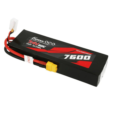 Gens Ace 7600mAh 7.4V 60C 2S2P Lipo Akku PC-Materialgehäuse mit XT60-Stecker
