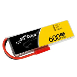 Tattu 600mAh 3.7V 30C 1S1P Lipo Akku mit JST Stecker (1 Stück/Packung) - LiPo24.de