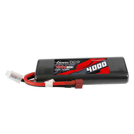 Gens Ace 4000mAh 2S1P 7.4V 60C HardCase 8# Auto Lipo Akku mit T-Stecker - LiPo24.de