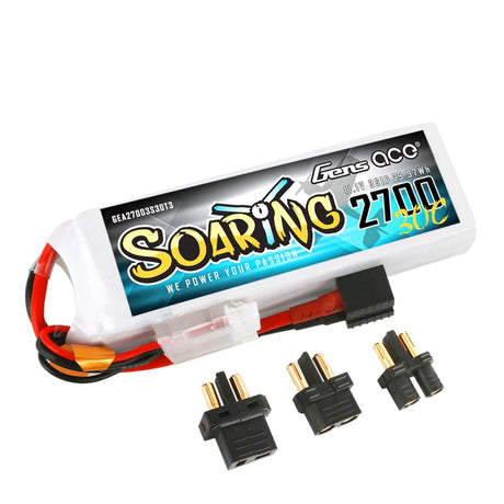 Gens Ace Soaring 2700mAh 11.1V 30C 3S1P LiPo Akkupack mit EC3/XT60/T-Stecker - LiPo24.de
