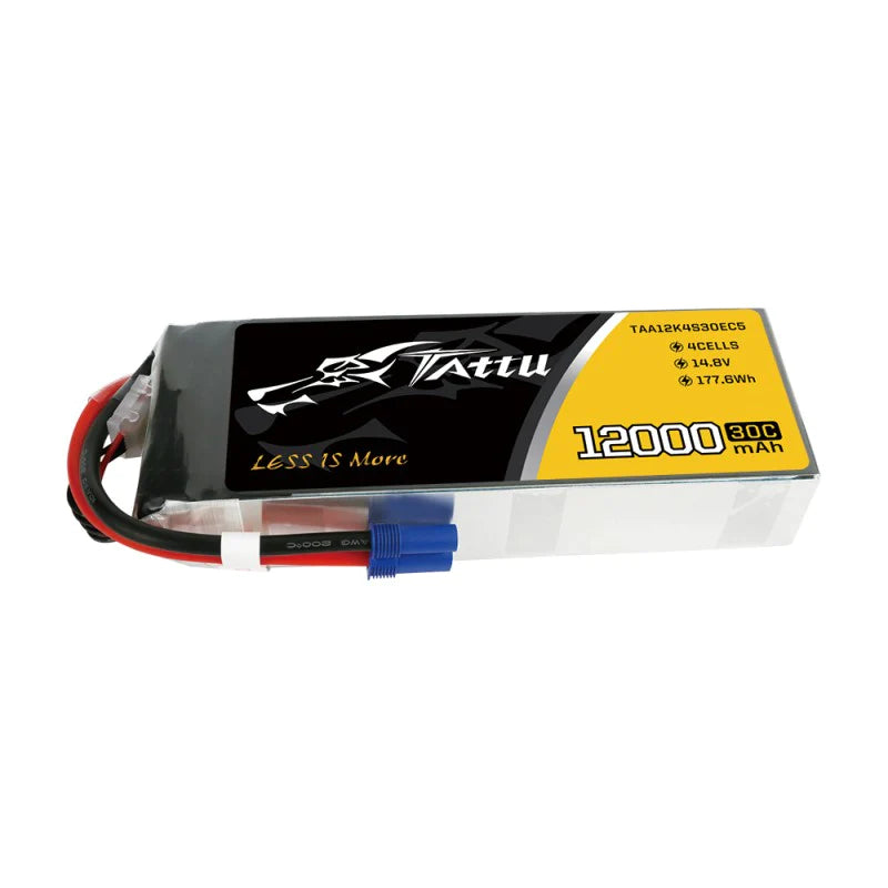 Tattu 12000mAh 14,8V 30C 4S1P LiPo Akkupack mit EC5 - LiPo24.de