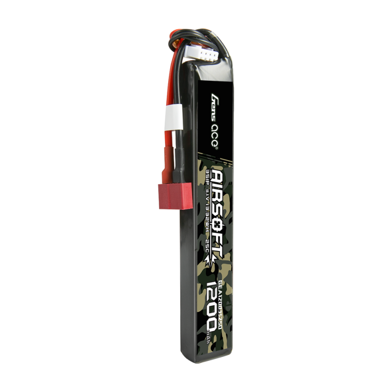 Gens Ace 25C 1200mAh 3S1P 11.1V Airsoft Gun Lipo Batterie mit T-Stecker - LiPo24.de