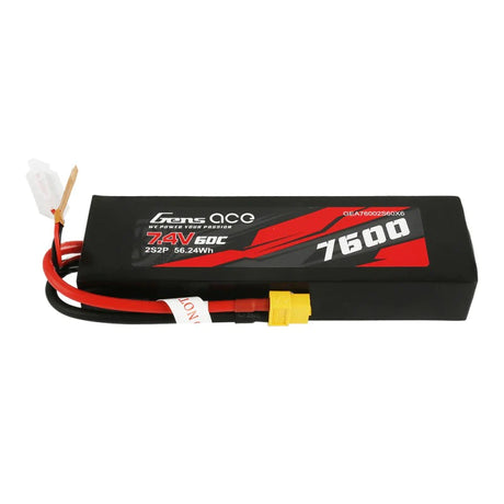 Gens Ace 7600mAh 7.4V 60C 2S2P Lipo Akku PC-Materialgehäuse mit XT60-Stecker
