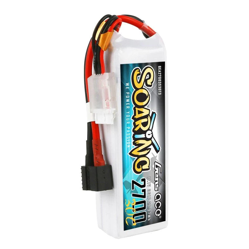 Gens Ace Soaring 2700mAh 11.1V 30C 3S1P LiPo Akkupack mit EC3/XT60/T-Stecker - LiPo24.de
