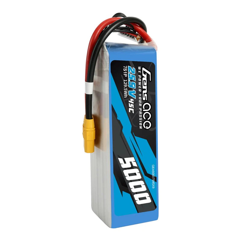 Gens Ace 5000mAh 25,9V 45C 7S1P Lipo-Akkupack mit XT90 - LiPo24.de