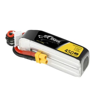 Tattu 450mAh 14.8V 75C 4S1P Lipo-Akku mit XT30-Stecker - Lange Größe für H-Rahmen - LiPo24.de