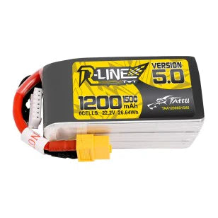 Tattu R-Line Version 5.0 1200mAh 22,2 V 150 C 6S1P Lipo-Akku XT60 - LiPo24.de