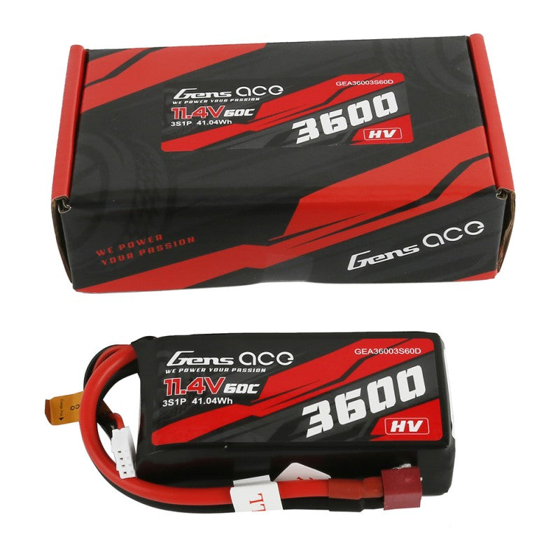 Gens Ace 3600mAh 11,4V 3S1P 60C HV Akku T-Stecker - LiPo24.de