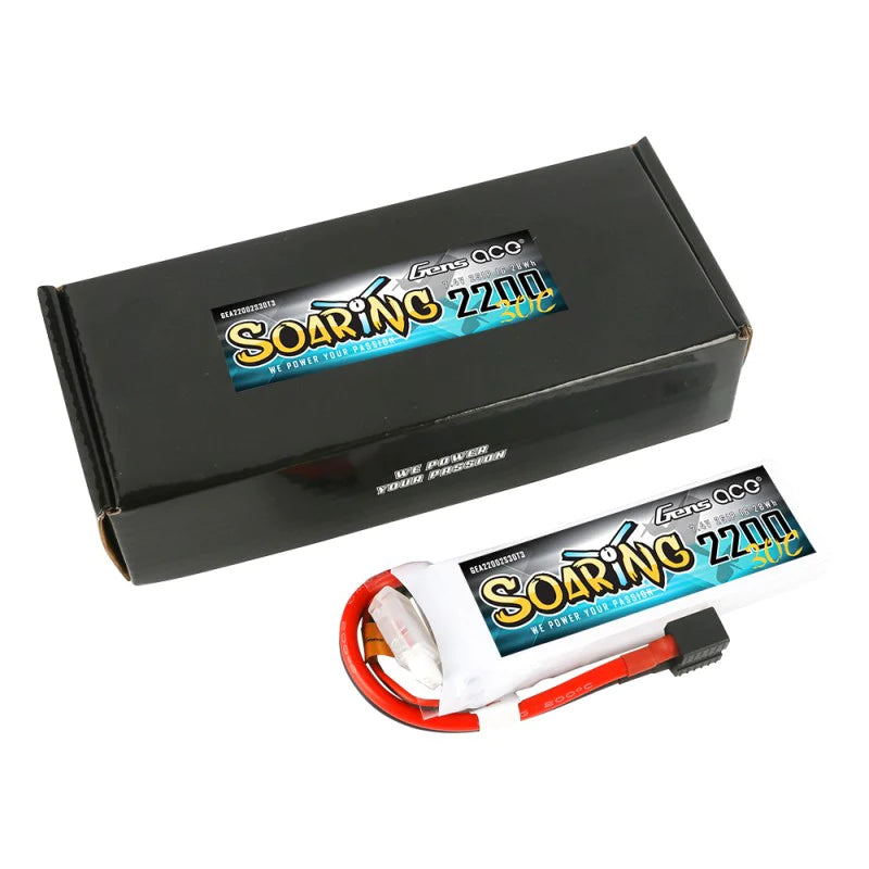 Gens Ace Soaring 2200mAh 7,4V 30C 2S1P Lipo Akkupack mit EC3/XT60/T-Stecker - LiPo24.de