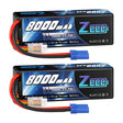 Zeee 3S Lipo Akku 8000mAh 11,1V 100C Hartschalenkoffer mit EC5 Stecker für 1/8 1/10 RC Automodell (2 Stück) - LiPo24.de