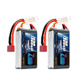 Zeee 2S Lipo Akku 1500mAh 7.4V 60C mit Deans Stecker für RC Modelle (2 Pack) - LiPo24.de