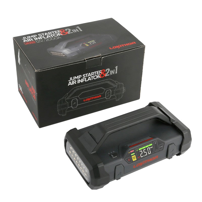 Lokithor 2000A 12V Lithium-Starthilfe mit 150 PSI Luftpumpe - LiPo24.de