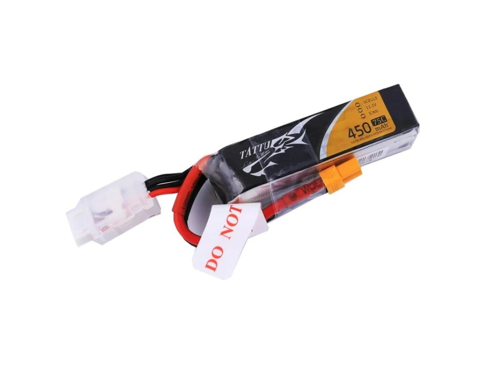 Tattu 450mAh 3S1P 11.1V 75C Lipo Akku mit XT30 - LiPo24.de