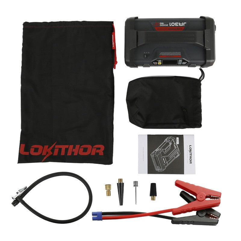 Lokithor 2000A 12V Lithium-Starthilfe mit 150 PSI Luftpumpe - LiPo24.de