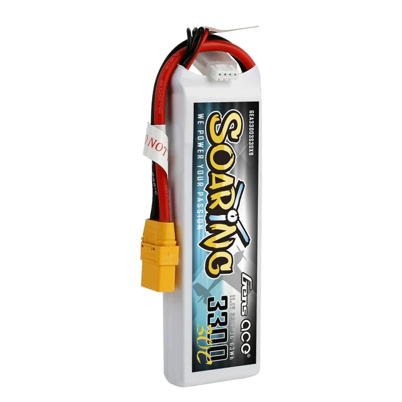Gens Ace Soaring 3300mAh 11.1V 30C 3S1P Lipo Akkupack mit XT90 Stecker - LiPo24.de