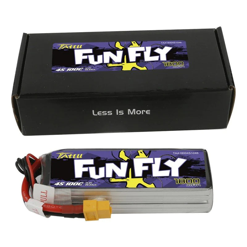 Tattu Funfly Serie 1800mAh 14.8V 100C 4S1P Lipo Akku mit XT-60 Stecker - LiPo24.de