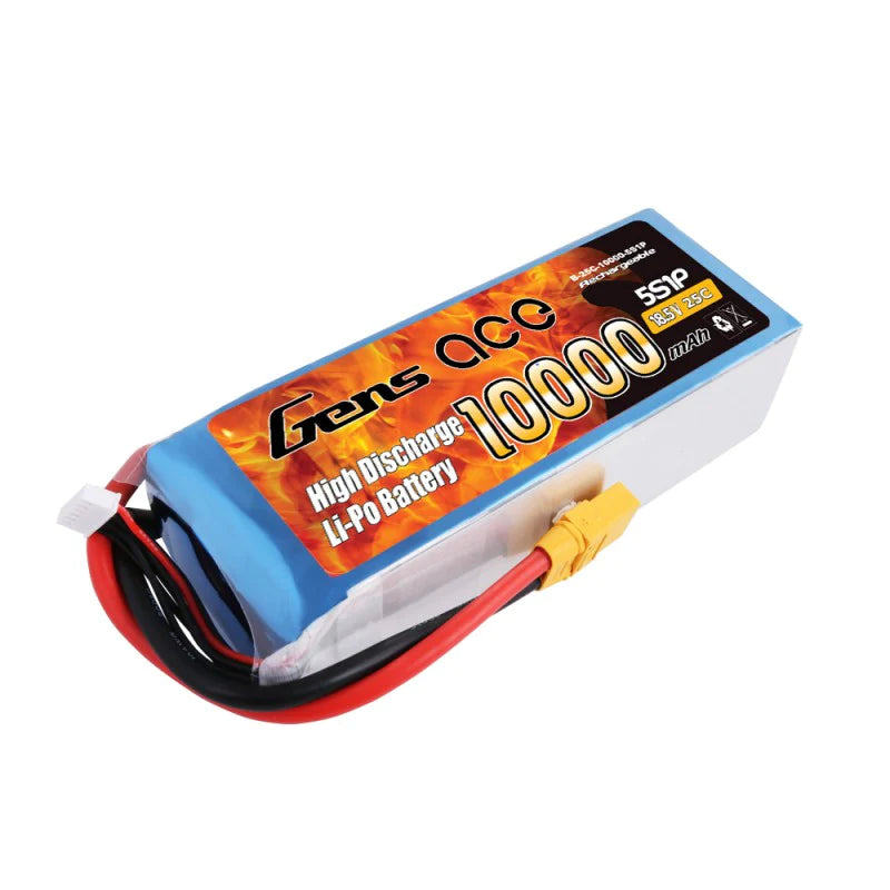 Gens Ace 10000mAh 18,5V 25C 5S1P Lipo Akkupack mit XT90 Stecker - LiPo24.de