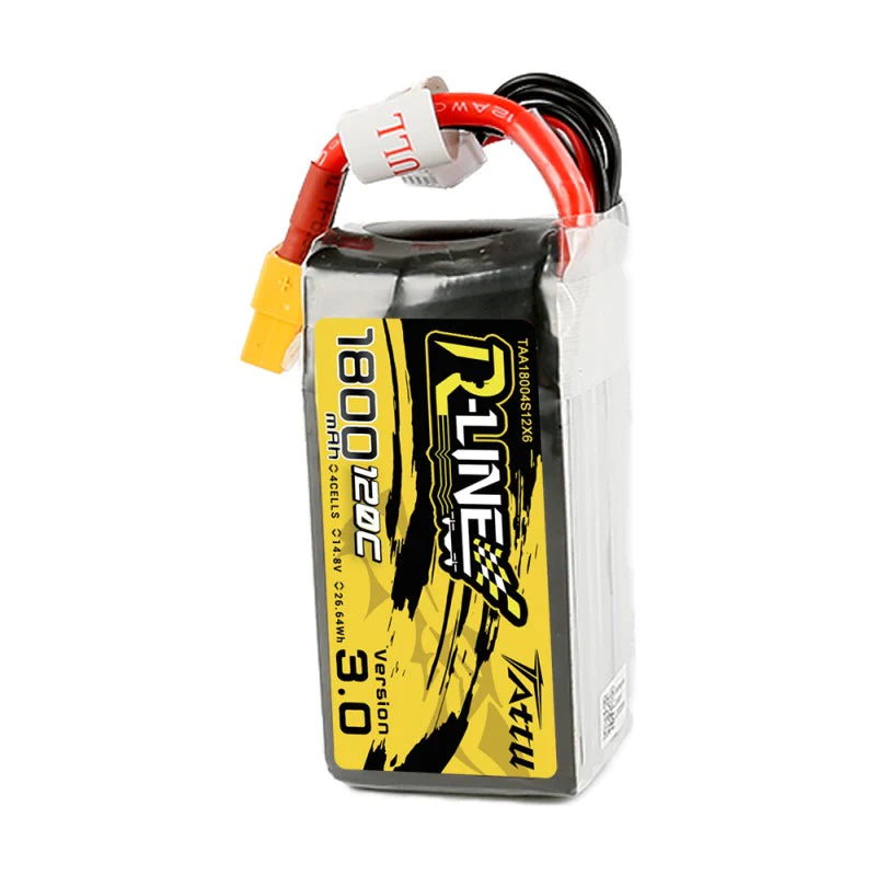 Tattu R-Line Version 3.0 1800mAh 14.8V 120C 4S1P Lipo Akku mit XT60 Stecker - LiPo24.de