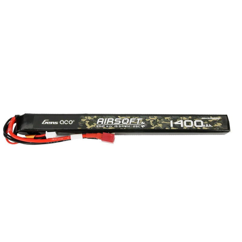 Gens Ace 25C 1400mAh 3S1P 11.1V Airsoft Gun Lipo Batterie mit T-Stecker - LiPo24.de
