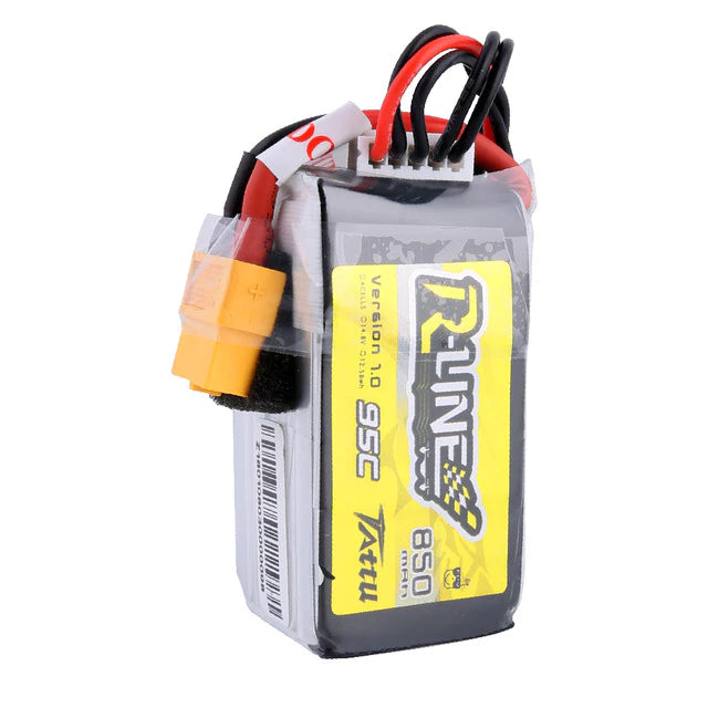Tattu R-Line 850mAh 4S1P 95C 14.8V Lipo Akkupack mit XT60 Stecker - LiPo24.de