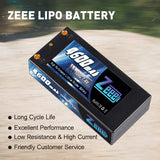 Zeee 2S Shorty Lipo Akku 4600mAh 7,4V 100C Hartschalenkoffer mit 4mm Bullet Deans Stecker für RC Car RC Modelle - LiPo24.de