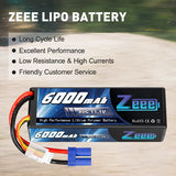 Zeee 3S Lipo Akku 6000 mAh 11,1 V 80 C Hartschalen Case mit EC5-Anschluss für RC-Autos im Maßstab 1/8 1/10 (2 Stück) - LiPo24.de