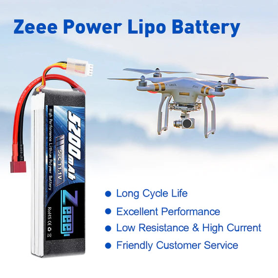 Zeee 3S Lipo Akku 5200mAh 11.1V 50C DEAN (2 St.) - LiPo24.de