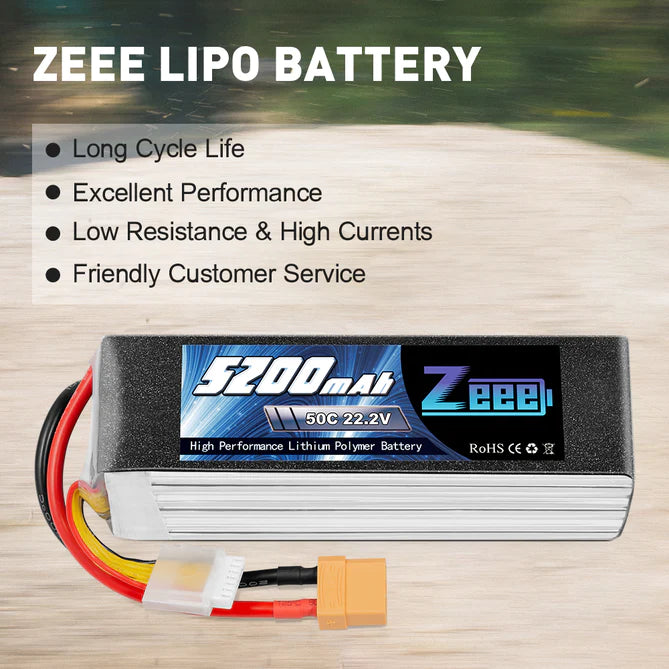Zeee 6S Lipo Akku 5200mAh 22.2V 50C XT90 - LiPo24.de