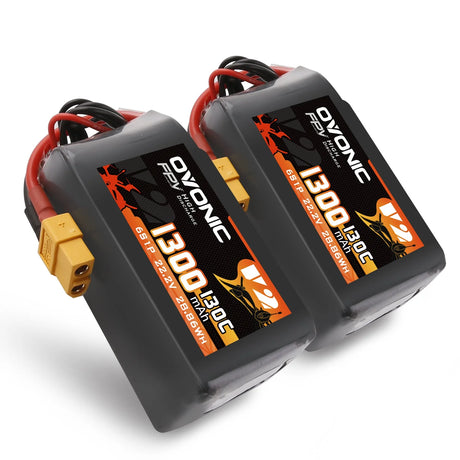 Ovonic 6S 1300mAh 130C 22,2V XT60 Lipo Akku Pack (2 St.) - LiPo24.de