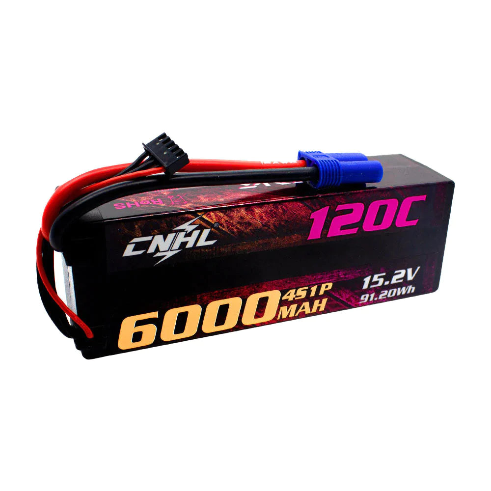 CNHL LiHV 6000mAh 15,2V 4S 120C HV Hartschalen-Lipo-Akku EC5-Stecker - LiPo24.de