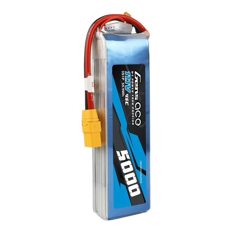 Gens Ace 5000mAh 11.1V 45C 3S1P Lipo Akku mit XT90 Stecker - LiPo24.de
