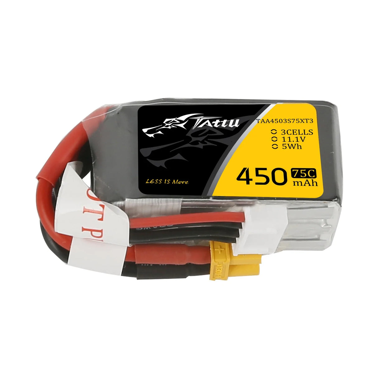 Tattu 450mAh 3S1P 11.1V 75C Lipo Akku mit XT30 - LiPo24.de