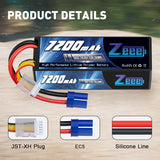 Zeee 4S Lipo Akku 7200mAh 14,8V 80C mit EC5 Anschluss Hartschalenkoffer für RC Car RC Racing Modelle (2 St.) - LiPo24.de