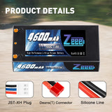 Zeee 2S Shorty Lipo Akku 4600mAh 7,4V 100C Hartschalenkoffer mit 4mm Bullet Deans Stecker für RC Car RC Modelle - LiPo24.de