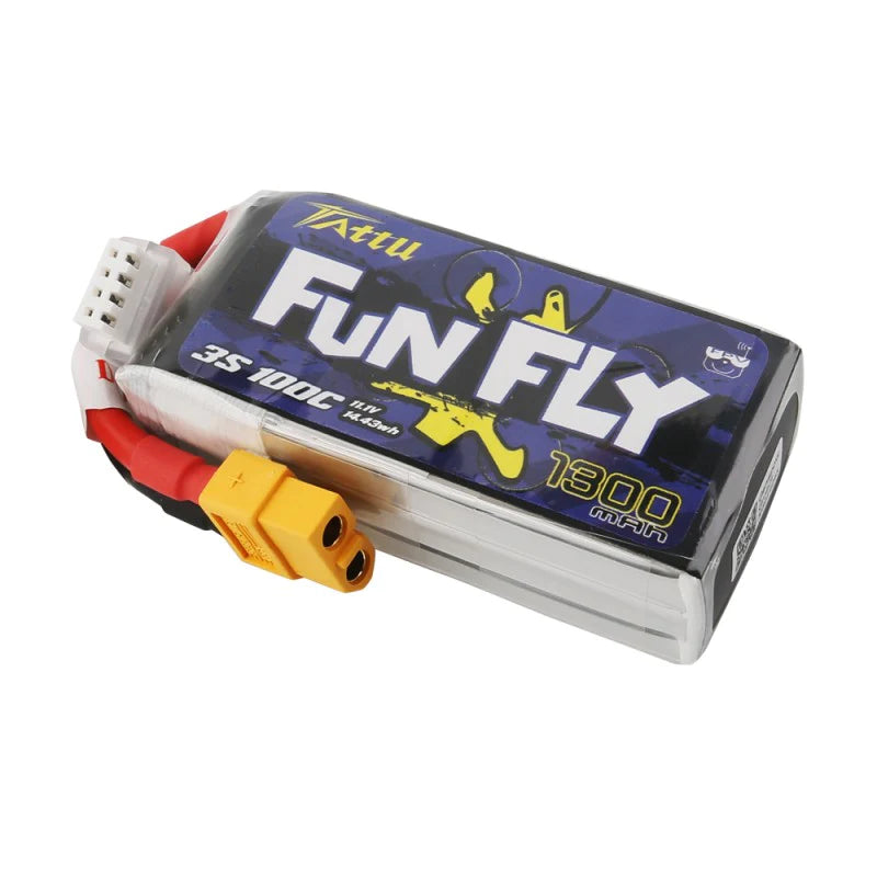 Tattu Funfly Serie 1300mAh 11.1V 100C 3S1P Lipo Akku mit XT60 Stecker - LiPo24.de