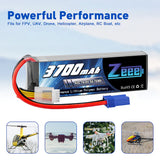 Zeee 4S Lipo Akku 3700mAh 14,8V 60C Soft Case mit EC5 Stecker für RC Flugzeug RC Modelle (2 Packungen) - LiPo24.de