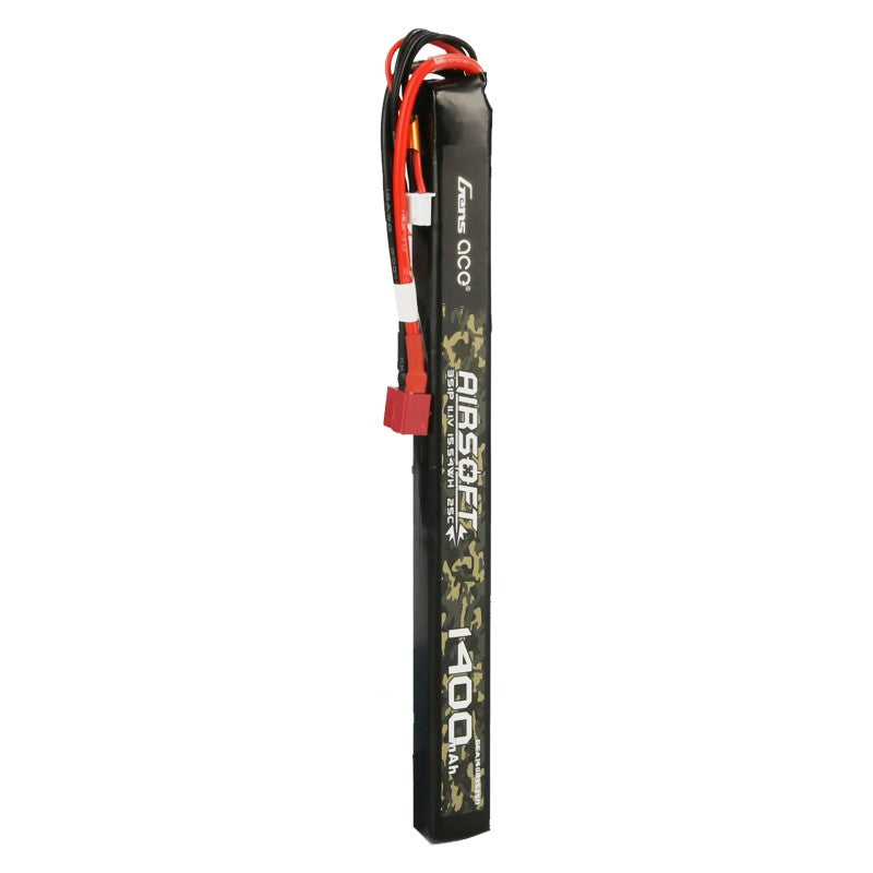 Gens Ace 25C 1400mAh 3S1P 11.1V Airsoft Gun Lipo Batterie mit T-Stecker - LiPo24.de