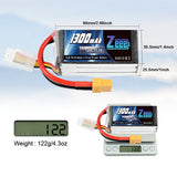 Zeee 3S Lipo Akku 1300mAh 11,1V 120C Graphen Akku mit XT60 Stecker für FPV RC Car RC Modelle (2 Pack) - LiPo24.de