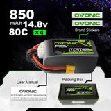 Ovonic 4S 850mAh 80C 14,8V XT30 Lipo Akku (4 St.) - LiPo24.de