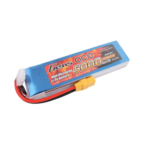 Gens Ace 5000mAh 11.1V 45C 3S1P Lipo Akku mit XT90 Stecker - LiPo24.de