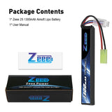 Zeee 2S Lipo Akku 1300mAh 7,4V 25C Airsoft Mini Tamiya Stecker - LiPo24.de
