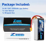 Zeee 6S Lipo Akku 2200mAh 22.2V 120C Soft Case XT60 (2 St.) - LiPo24.de