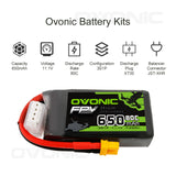 Ovonic 3S 650mah 80C 11.1V XT30 Lipo Akkupack (4 St.) - LiPo24.de