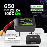 Ovonic 6S 650mAh 100C 22,2V XT30 LiPo Akku Pack (2 St.) - LiPo24.de