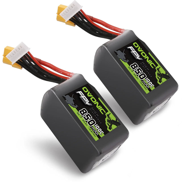 Ovonic 6S 850mAh 100C 22,2V XT60 Lipo Akku Pack (2 St.) - LiPo24.de